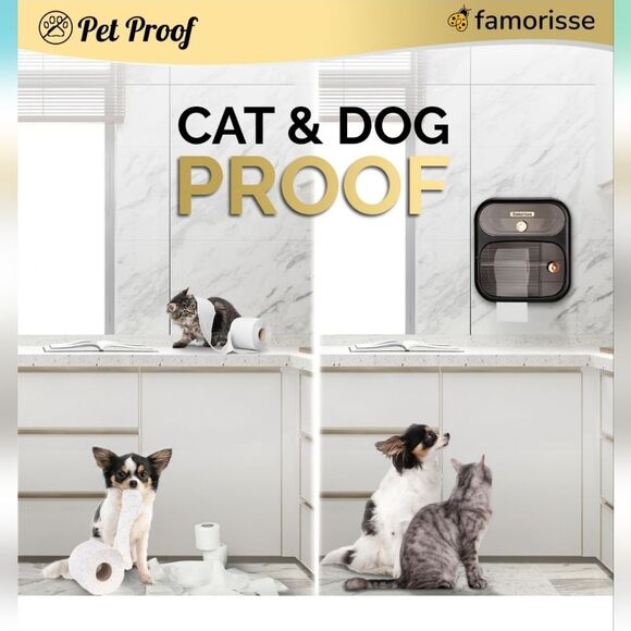 Famorisse Tissue Paper Holder w/Drawer- Black/Rose Gold - Picture 6 of 13